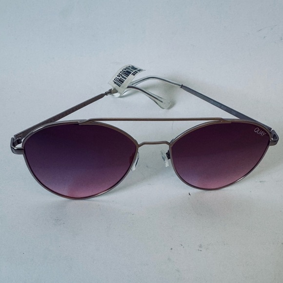 Quay Australia Dragon Fly 126 Pink Aviator Sunglasses Matte Gold, NWT - Picture 7 of 11